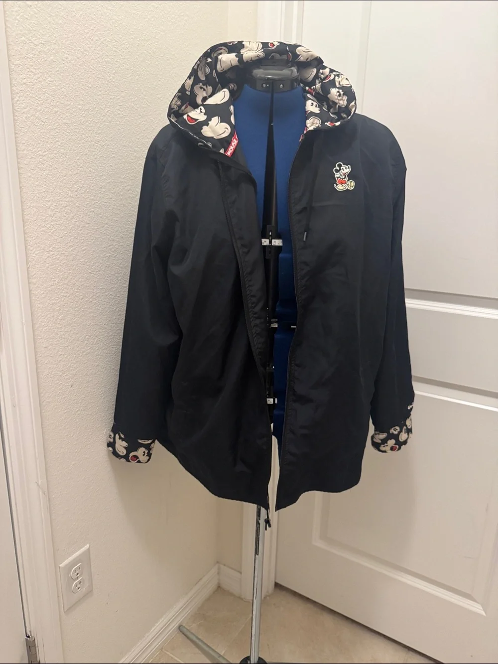 Disney Parks Mickey Mouse Hooded Windbreaker Jacket black shell 1X